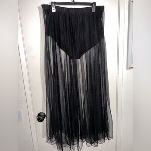 Forever 21 Black Sheer Maxi Skirt